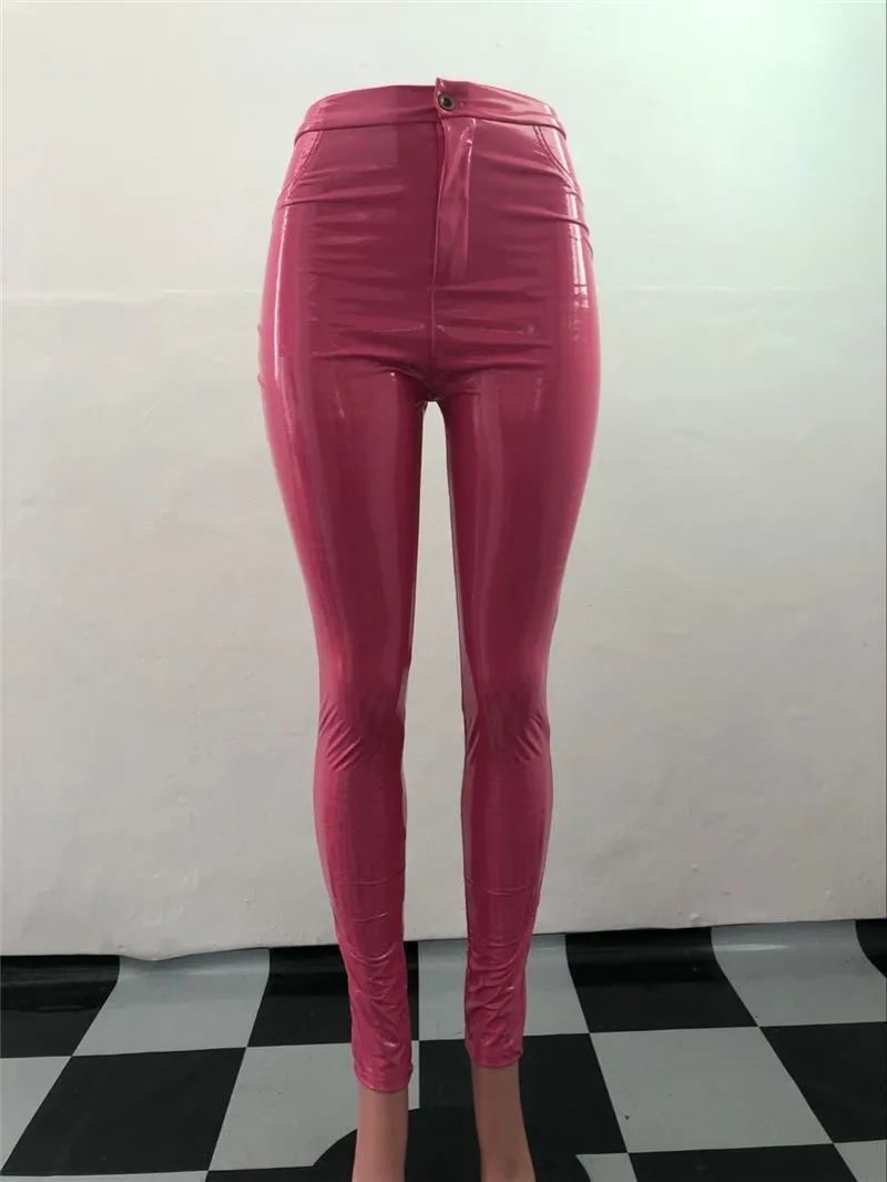 Danger! High Voltage Latex Leggings
