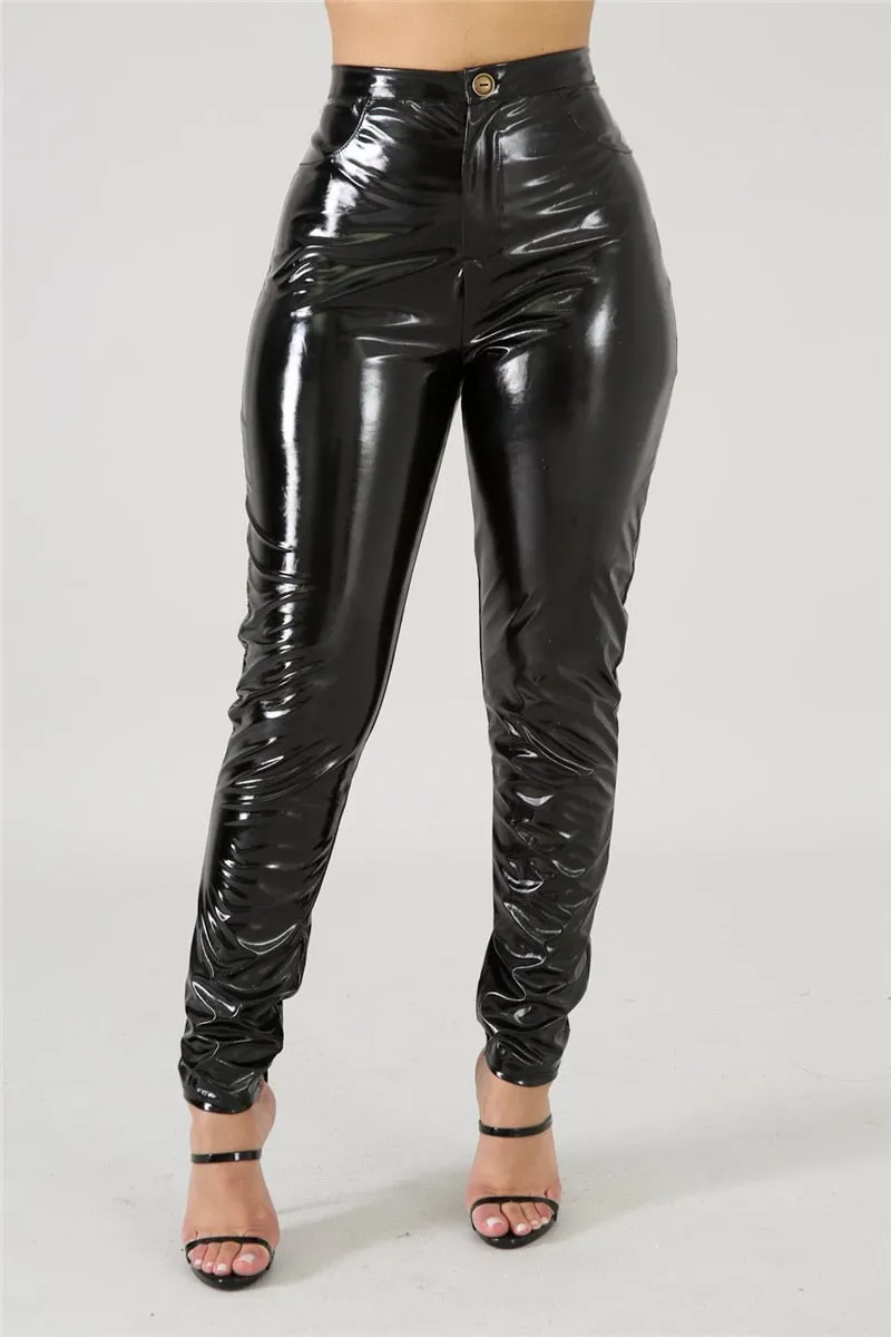 Danger! High Voltage Latex Leggings