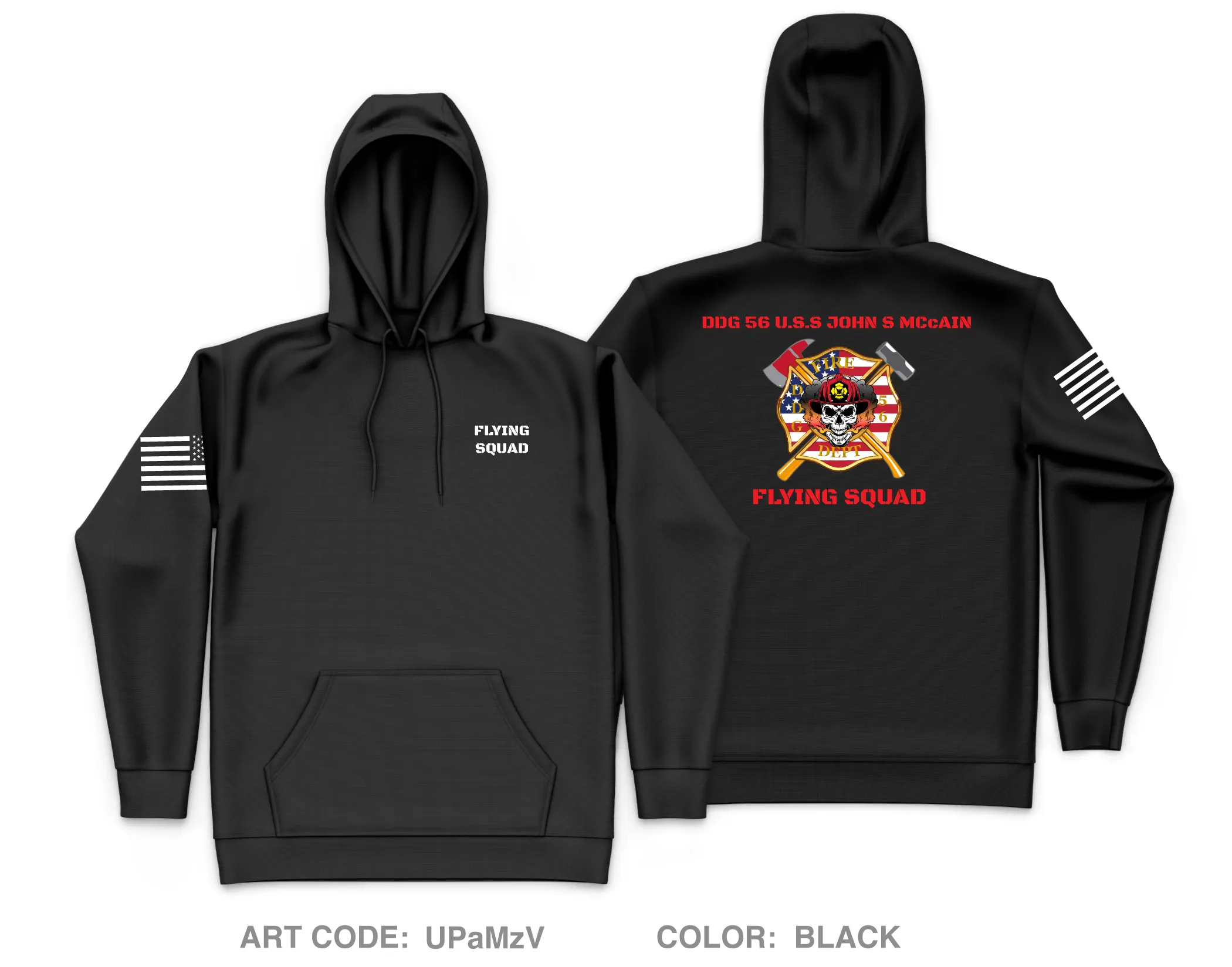 DDG U.S.S John S. Mccain Core Men's Hooded Performance Sweatshirt - UPaMzV