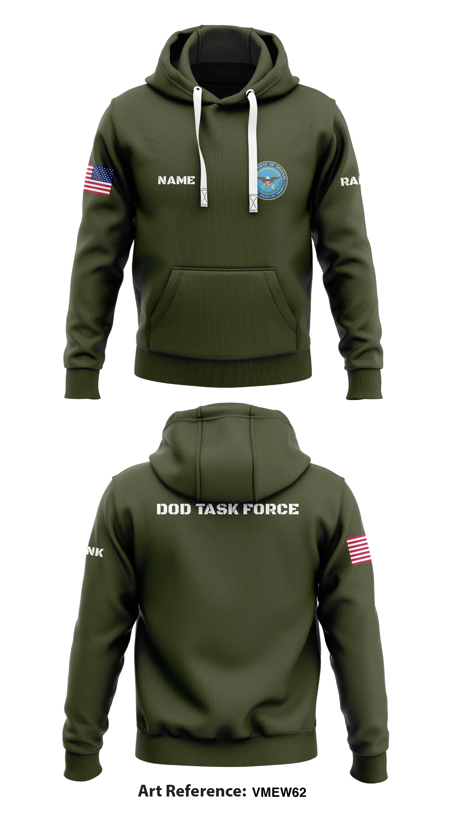 DOD Task Force Store 1  Core Men's Hooded Performance Sweatshirt - R3GLEA