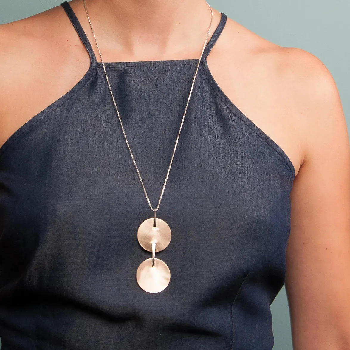 DOUBLE SATURN NECKLACE