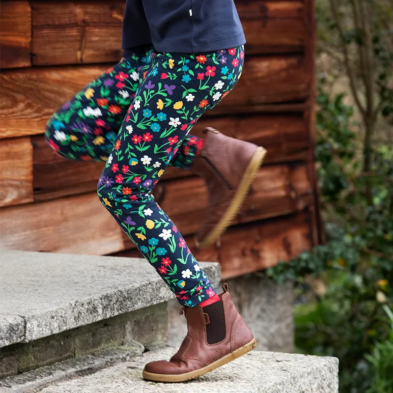 Frugi Libby Kids Leggings - Indigo Wild Flowers