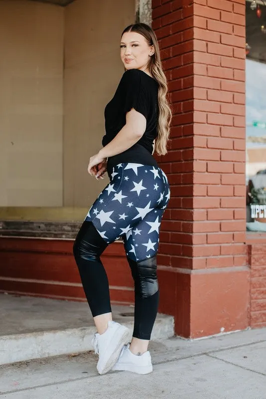 Half Solid Full-Length Leather Spandex