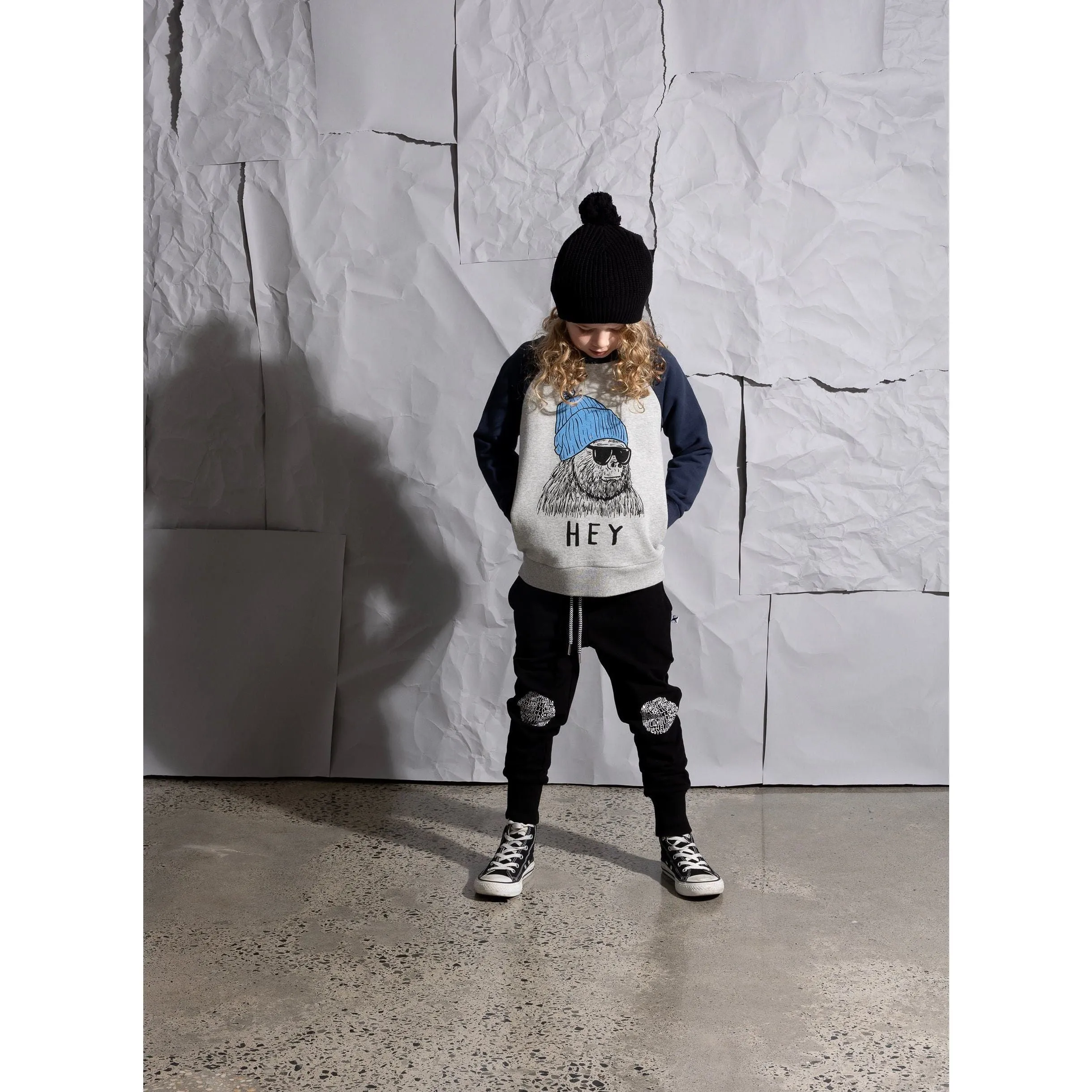 Hello Circle Furry Trackies - Black