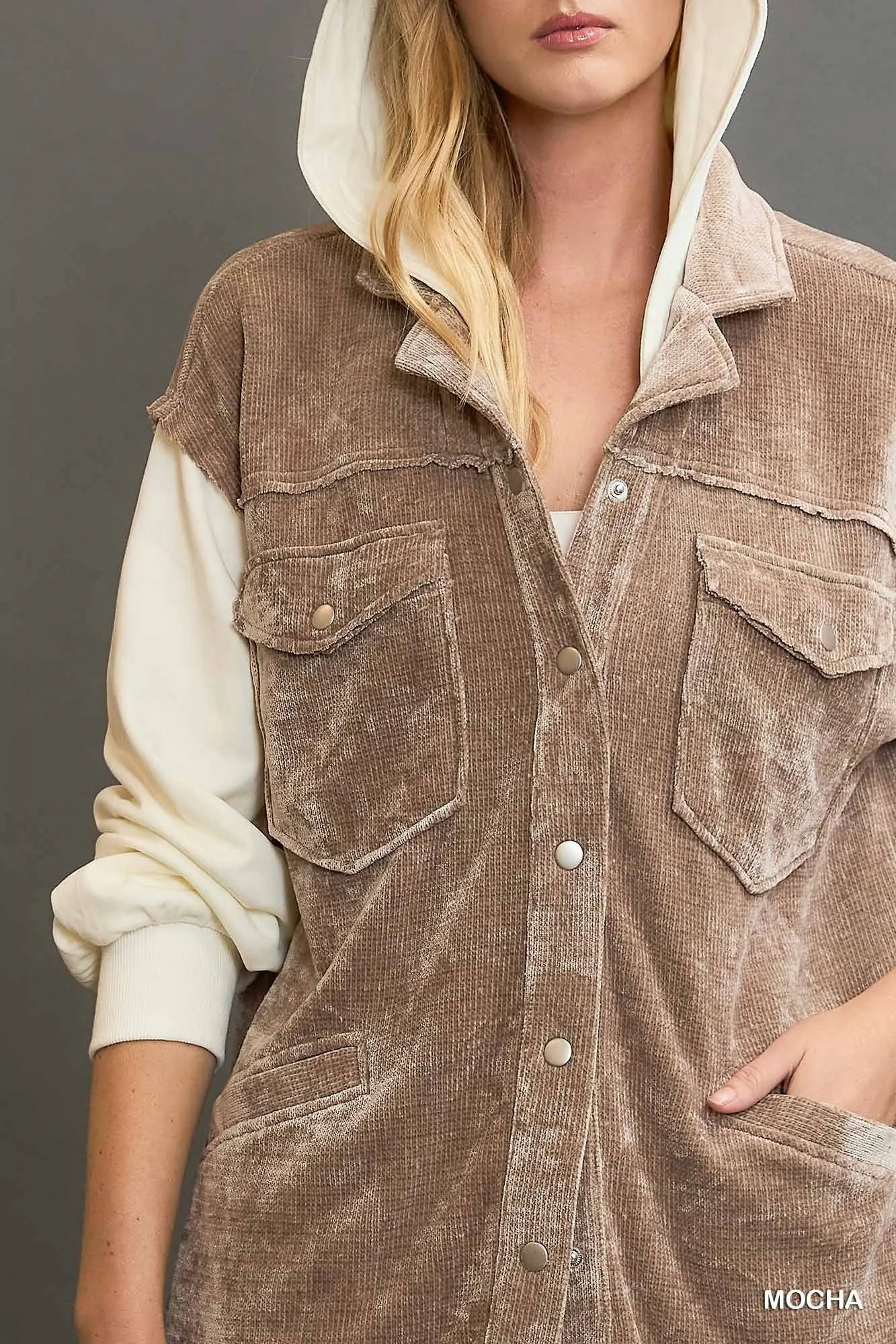 Hooded Chenille Jacket By Umgee