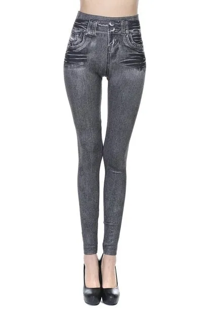 Hot Jeans for Women Denim Pants with Pocket Pull Cashmere Body Imitation Cowboy Slim Leggings Women Fitness Plus Size 2018 New