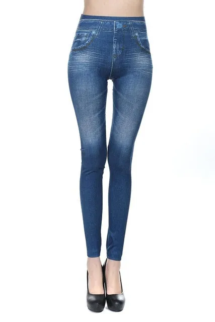 Hot Jeans for Women Denim Pants with Pocket Pull Cashmere Body Imitation Cowboy Slim Leggings Women Fitness Plus Size 2018 New