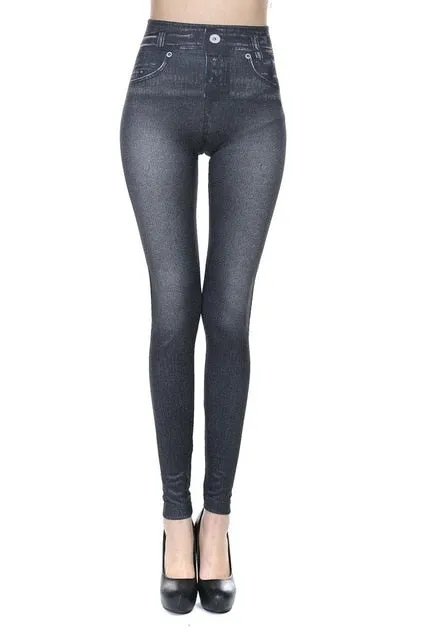 Hot Jeans for Women Denim Pants with Pocket Pull Cashmere Body Imitation Cowboy Slim Leggings Women Fitness Plus Size 2018 New