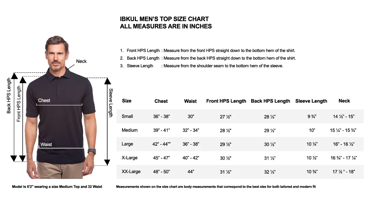 IBKUL Men's Short Sleeve IceFil Polo Shirt - SALE