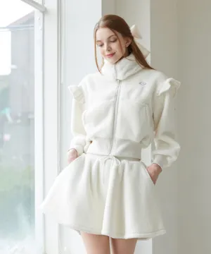 J.Jane Fleece Frill zip-up set - Ivory