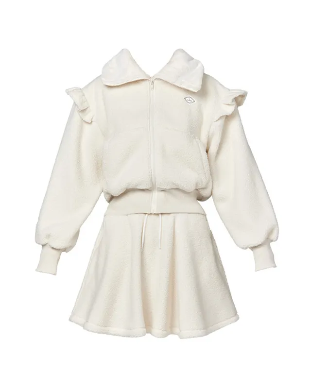 J.Jane Fleece Frill zip-up set - Ivory