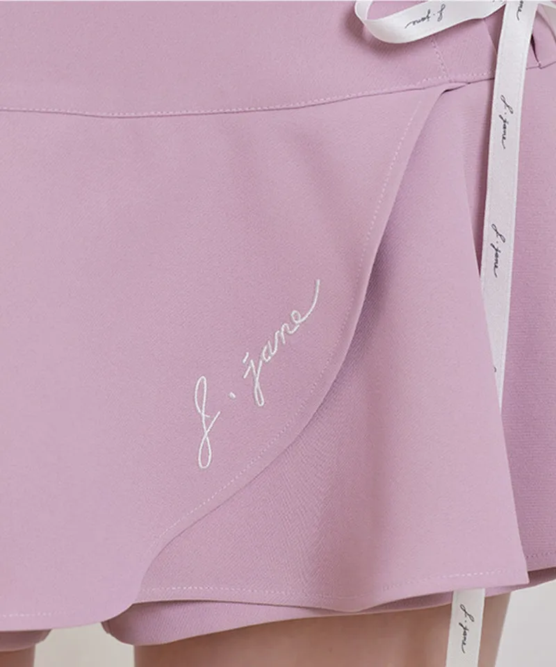 J.Jane Lace-Up Flower Culotte Pants - Pink