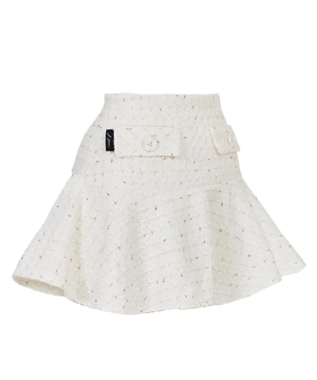 J.Jane Tweed Flower Skirt (White)