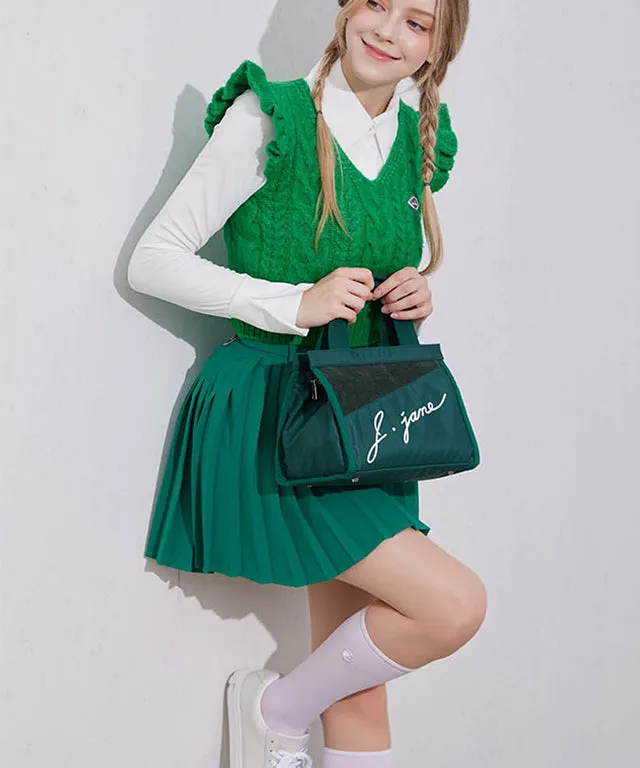 J.Jane Unbalanced Belt Pleats Skirt - Green