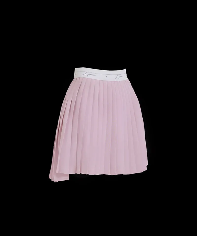 J.Jane Unbalanced Chiffon Pleats Skirt - Pink