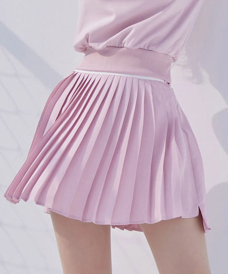 J.Jane Unbalanced Chiffon Pleats Skirt - Pink