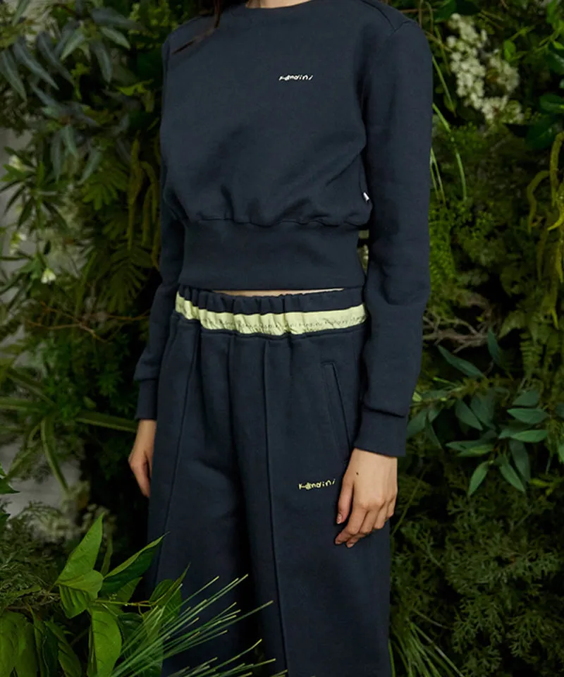 KANDINI Logo Point Sweat Pants - Navy