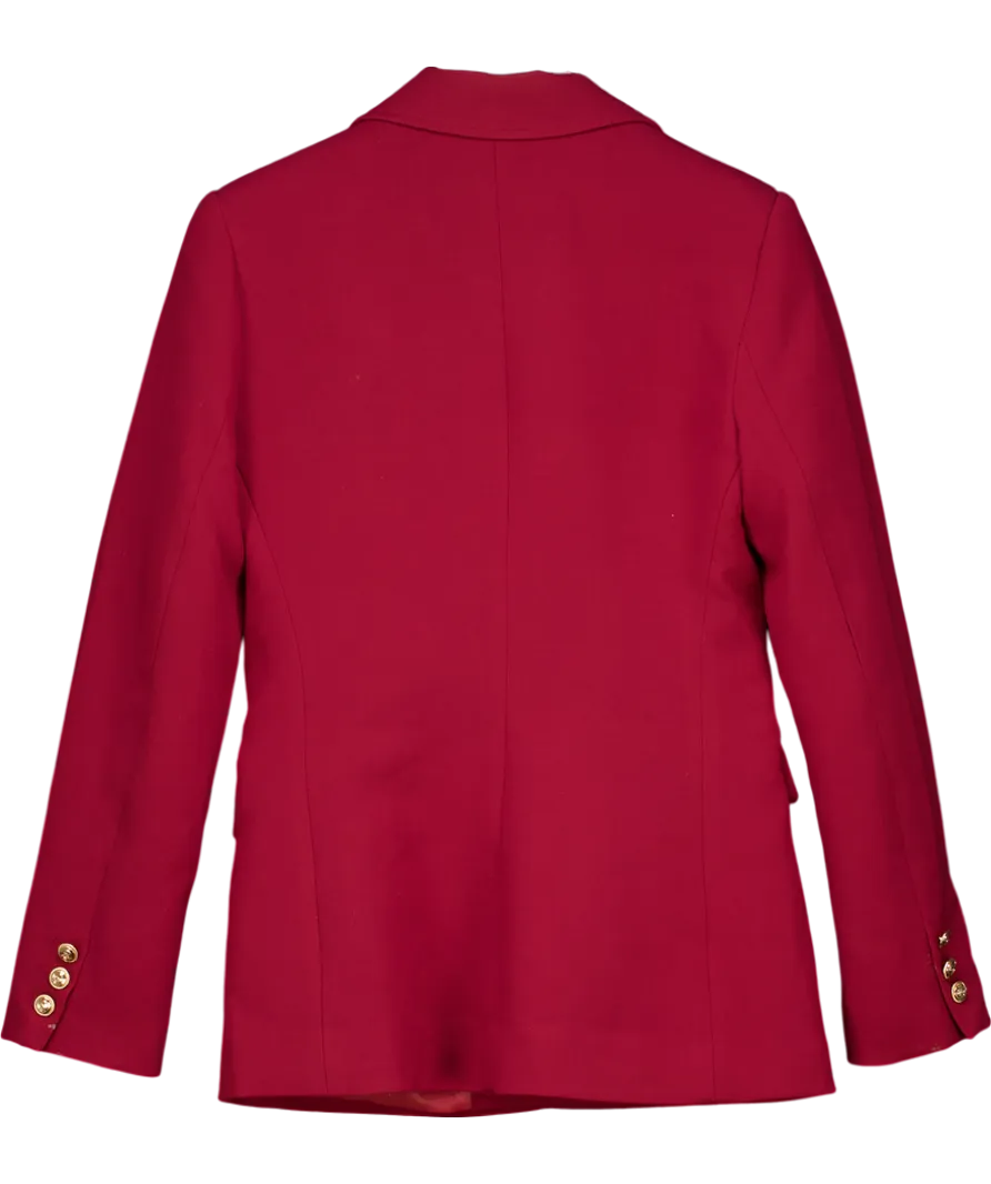 Karen Millen Red Compact Stretch Essential Tailored Doubled Breasted Blazer UK 6