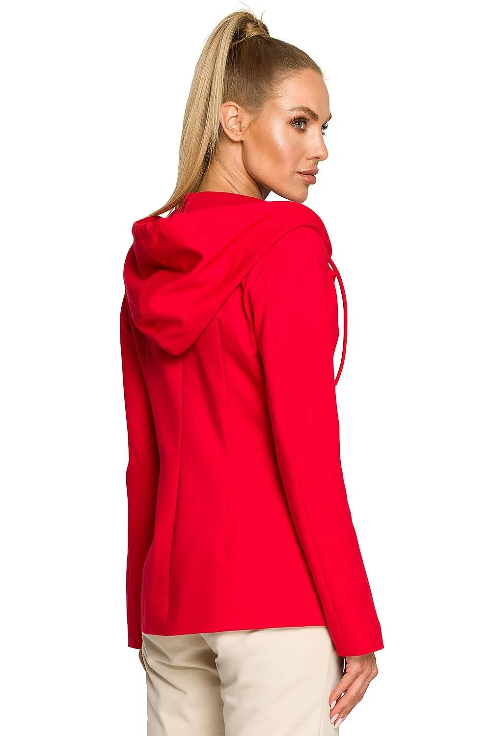 Knitted Hooded Blazer Jacket