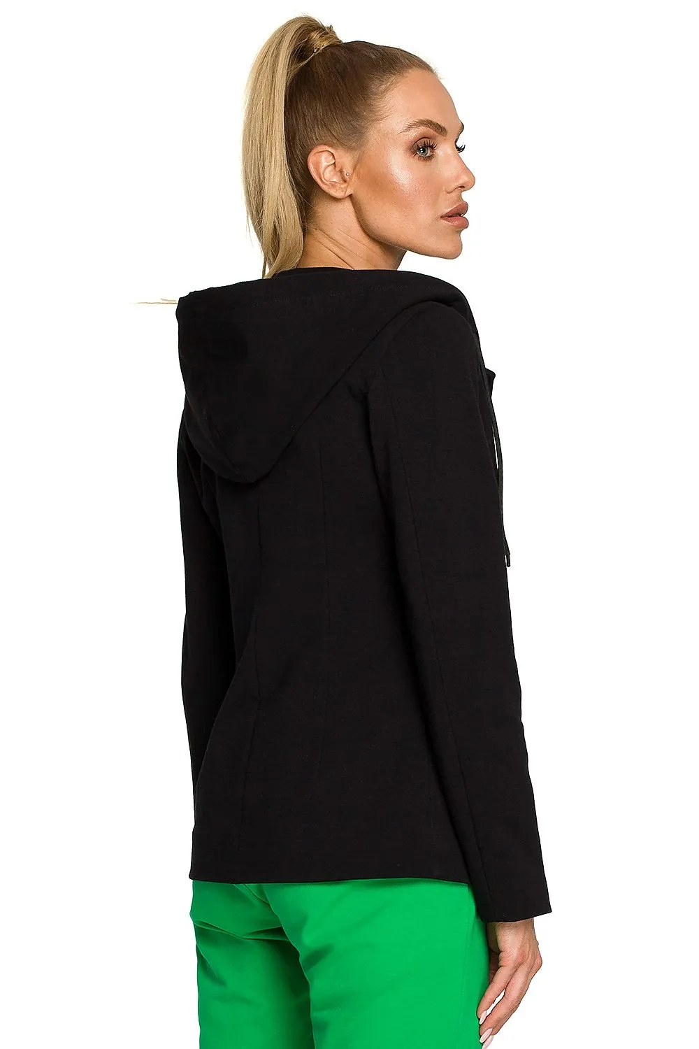 Knitted Hooded Blazer Jacket