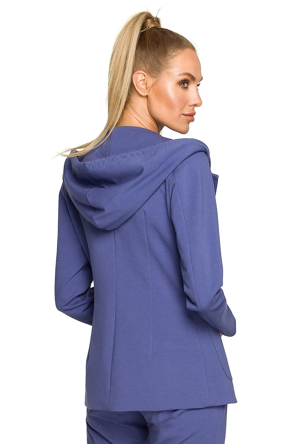 Knitted Hooded Blazer Jacket