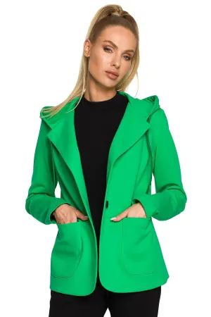 Knitted Hooded Blazer Jacket