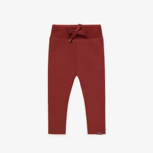 Legging long bourgogne avec taille élastique en coton extensible, bébé || Long burgundy legging with elastic waist in stretch cotton, baby