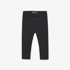 Legging long charcoal en tricot côtelé irrégulier, bébé || Charcoal long legging in irregular rib, baby