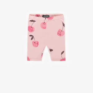 Legging ¾ rose à motifs, bébé  || Pink patterned ¾ legging, baby