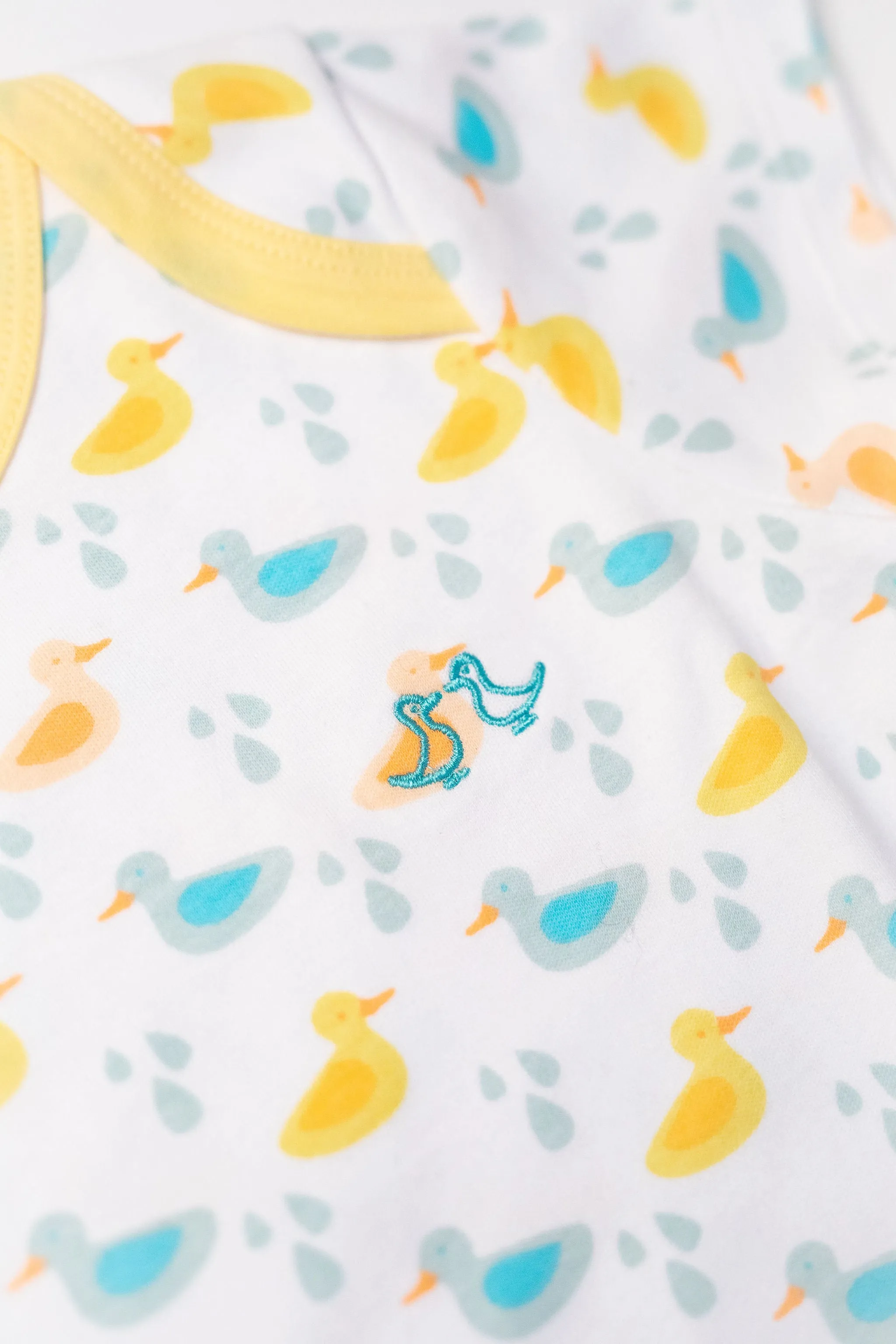 Little Ducks Baby Grow & 2 Piece Vest Set