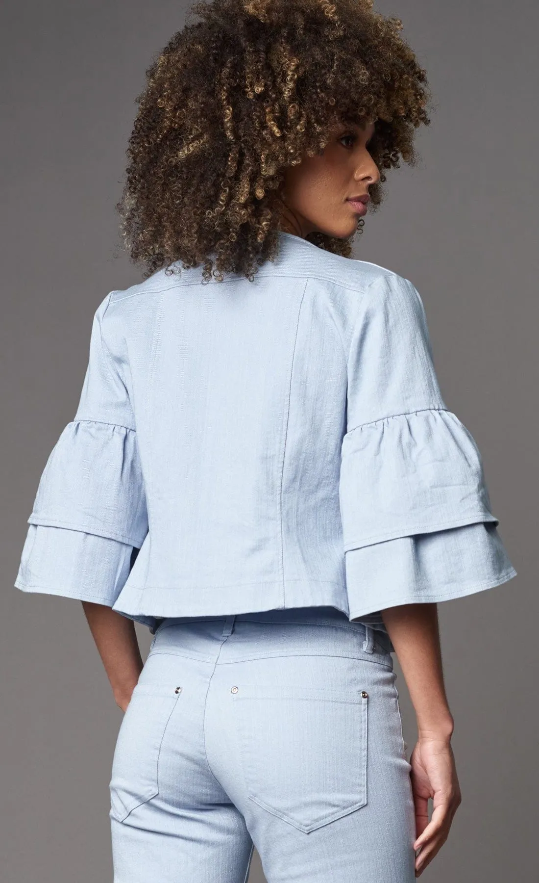 Lola & Sophie Ruffle Sleeve Jacket