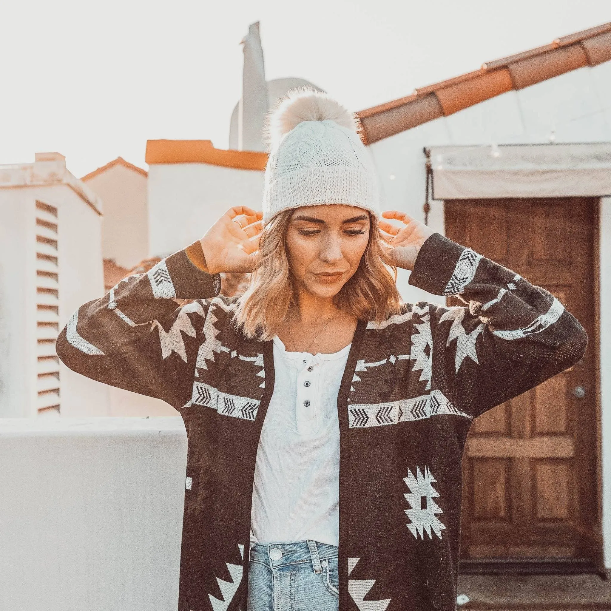 Long Jacquard Sweater