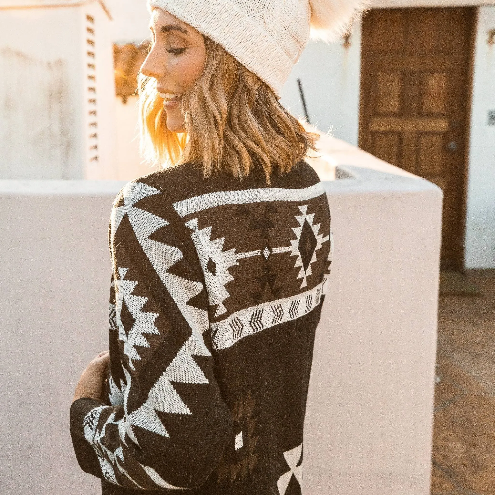Long Jacquard Sweater