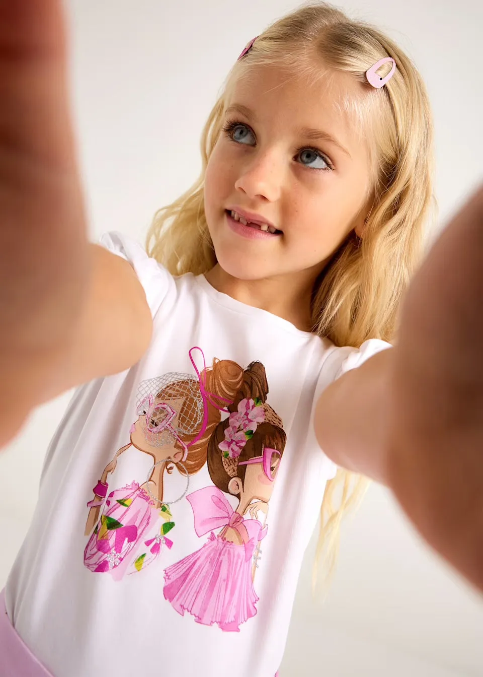 Mayoral Girls T-Shirt 3003 White Pink
