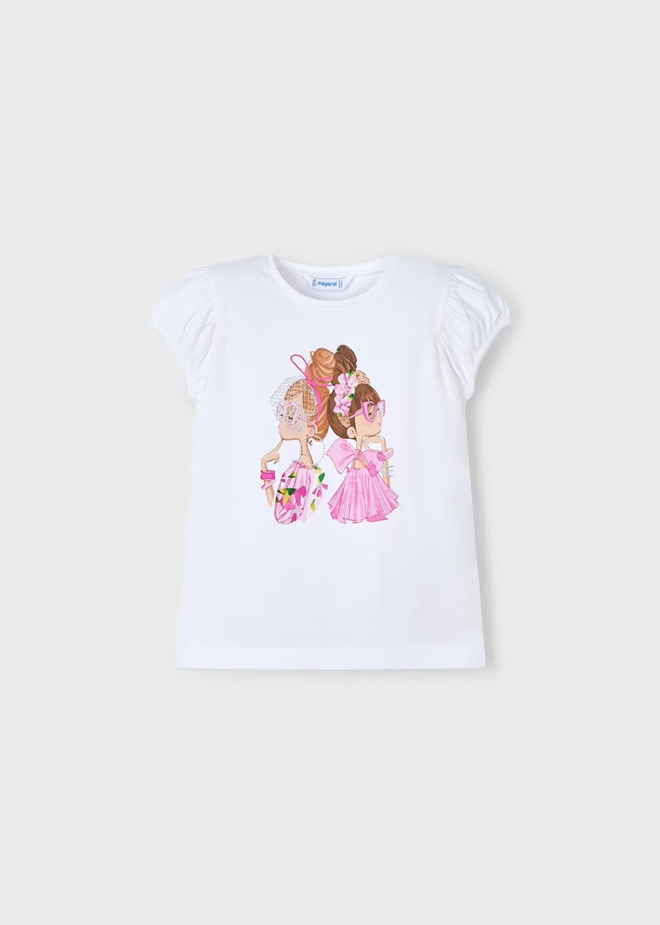 Mayoral Girls T-Shirt 3003 White Pink