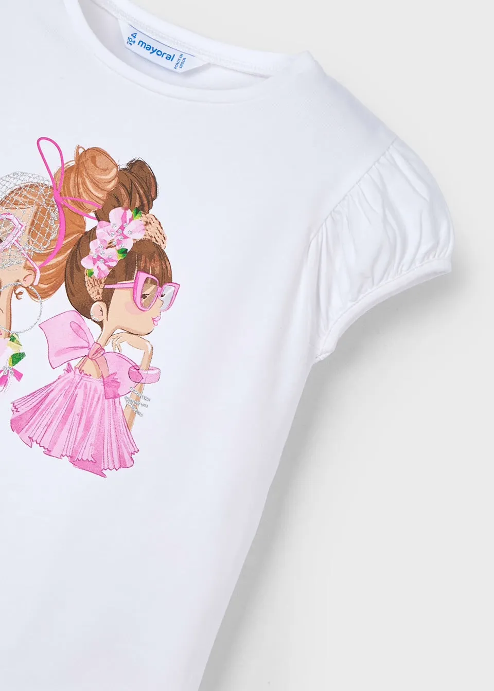 Mayoral Girls T-Shirt 3003 White Pink