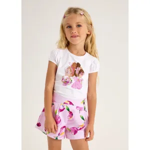 Mayoral Girls T-Shirt 3003 White Pink