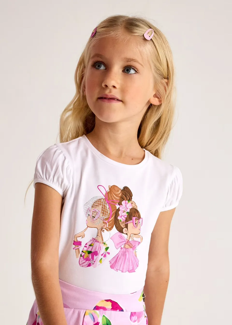 Mayoral Girls T-Shirt 3003 White Pink