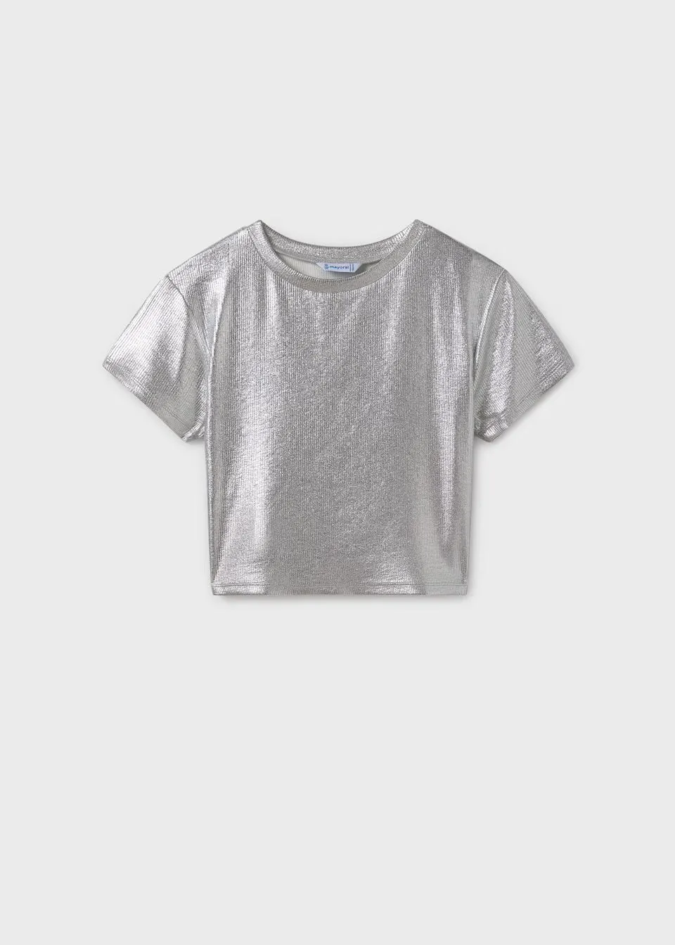 Mayoral Older Girls Metallic T-Shirt 6027 Silver