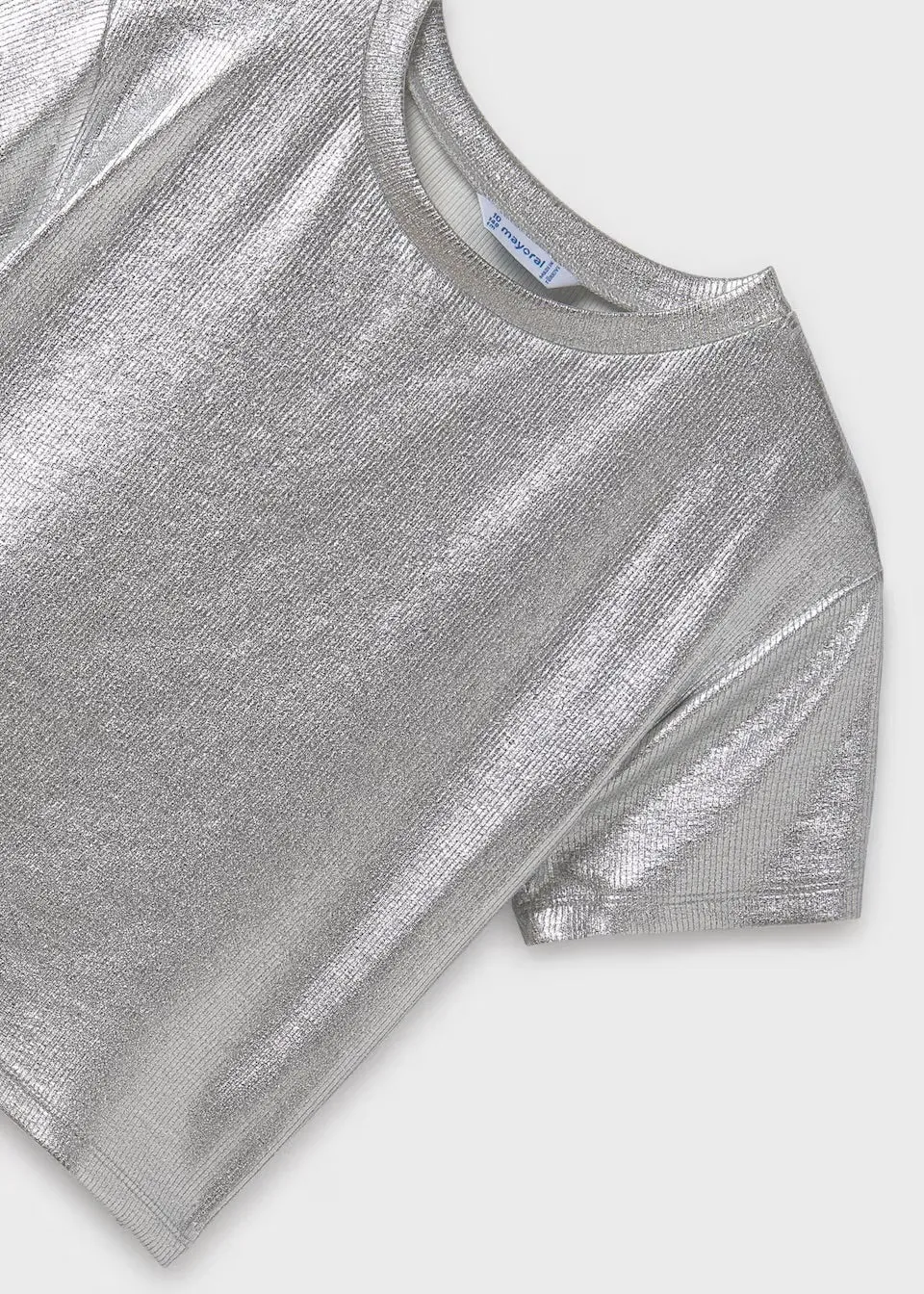 Mayoral Older Girls Metallic T-Shirt 6027 Silver
