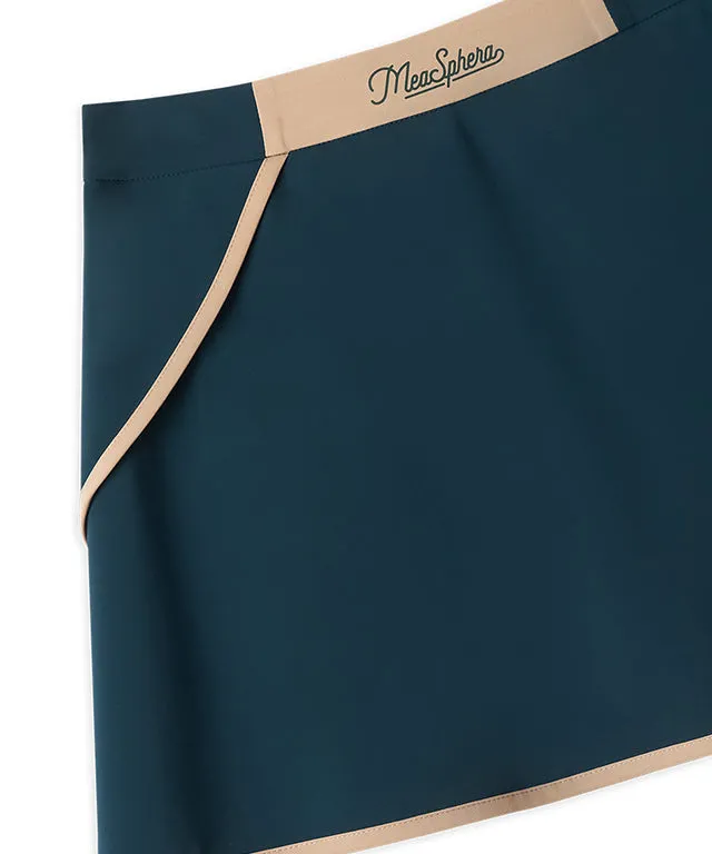 MEASPHERA WOMEN FLARE WRAP SKIRT DARK GREEN