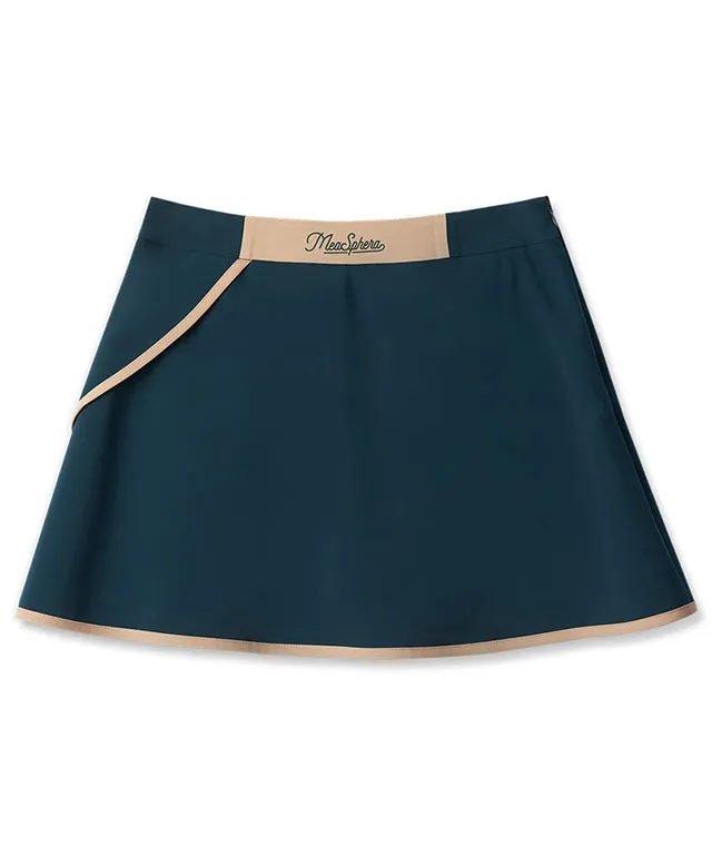 MEASPHERA WOMEN FLARE WRAP SKIRT DARK GREEN