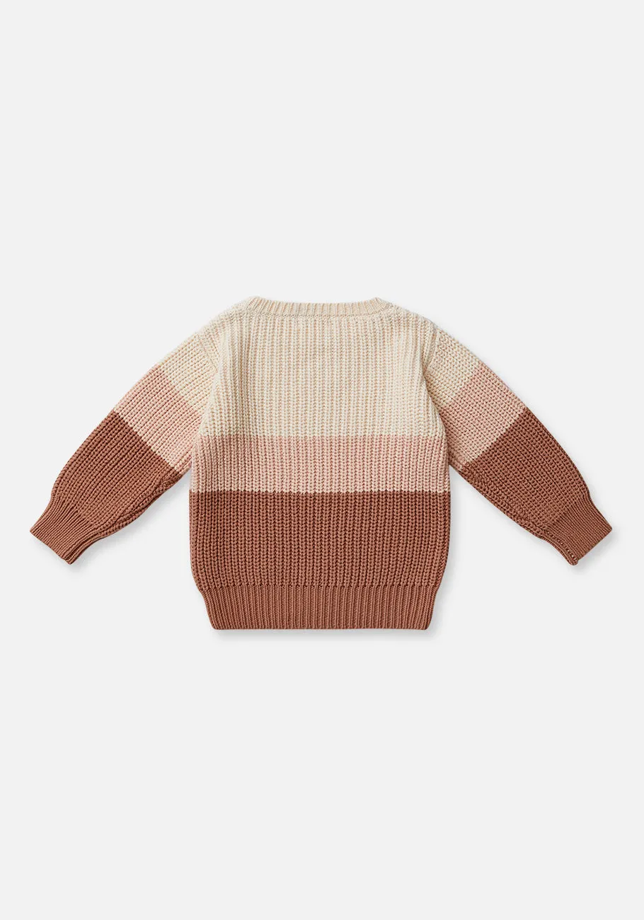 Miann & Co Kids - Tri-Tone Chunky Knit Jumper - Neapolitan