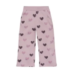 Minymo Girls Heart Print Sweat Pants - Dawn Pink