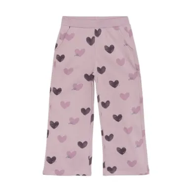 Minymo Girls Heart Print Sweat Pants - Dawn Pink