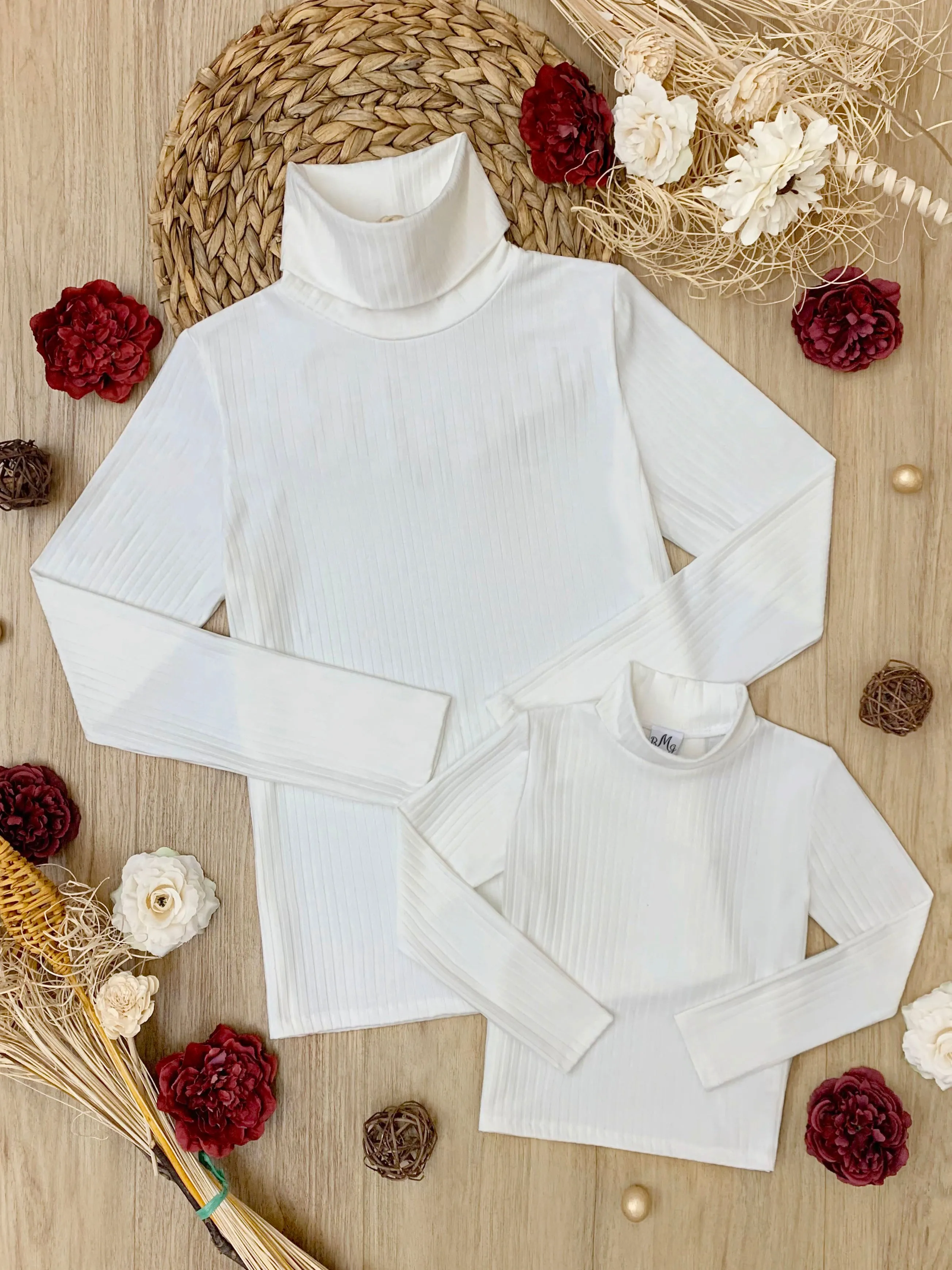 Mommy and me cream long sleeve top