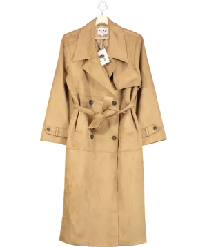 NA-KD Beige Faux Suede Trenchcoat UK 8