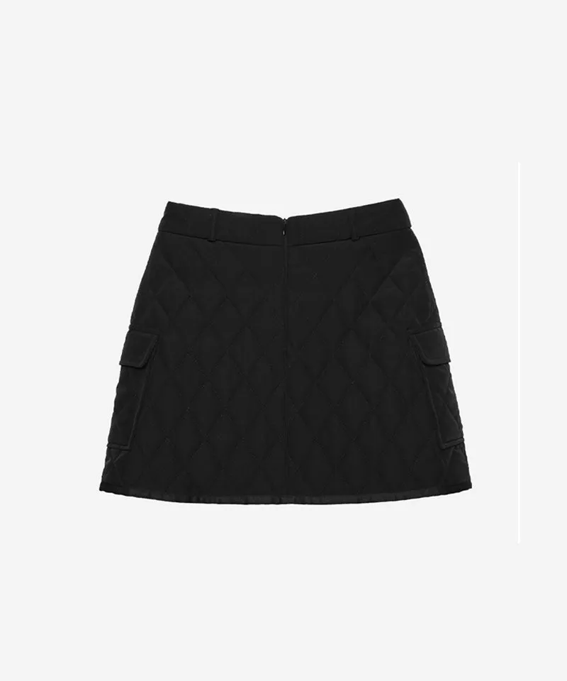 OBER Golf Diamond Quilting Padding Skirt - Black