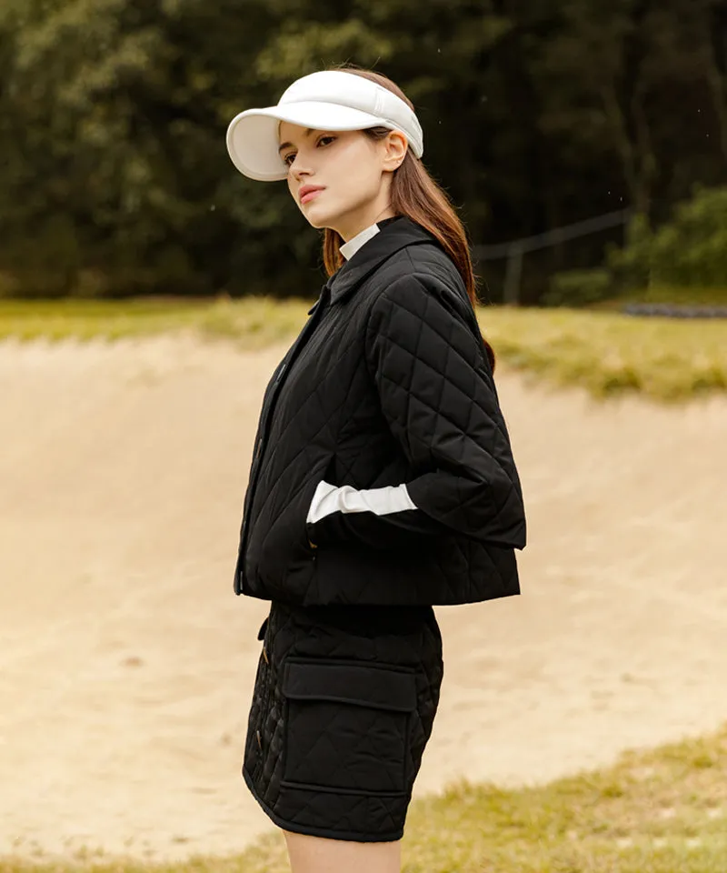 OBER Golf Diamond Quilting Padding Skirt - Black