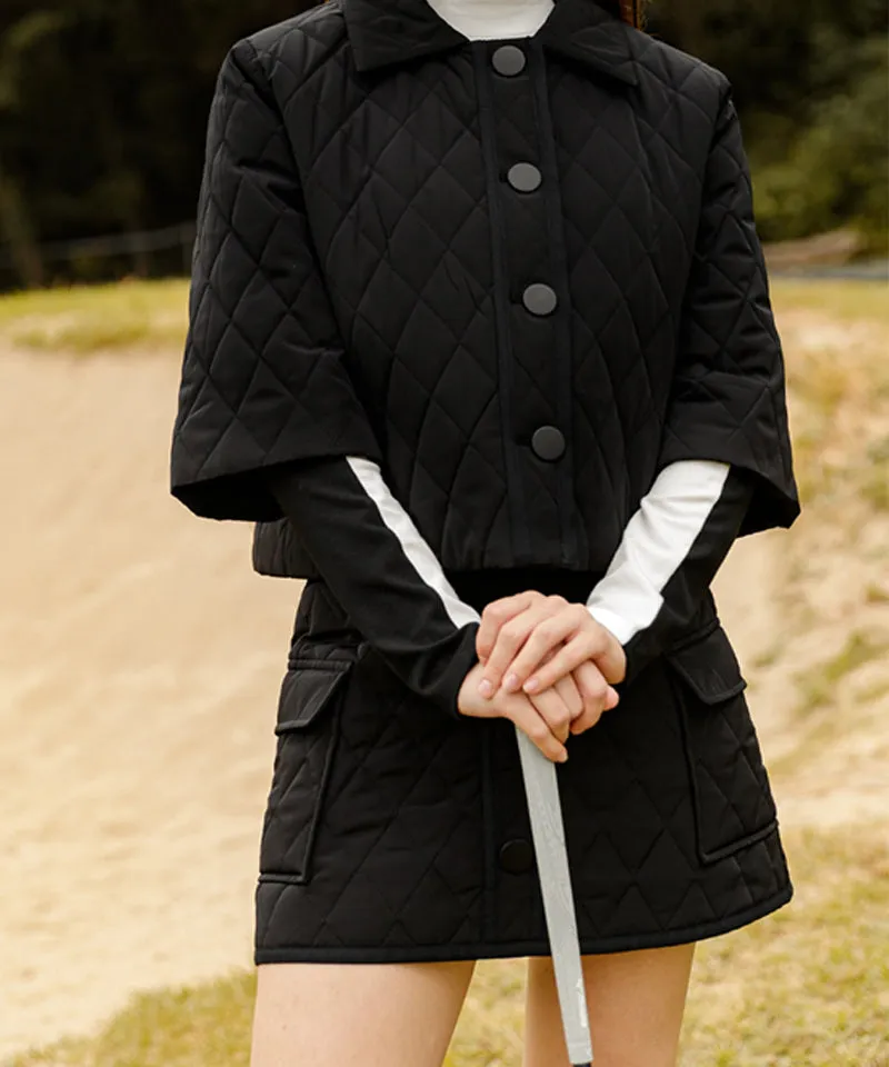 OBER Golf Diamond Quilting Padding Skirt - Black